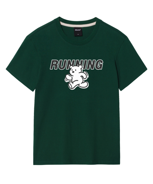 OKSTAR(オクスター)の「ランニングクマの半袖(Tシャツ/カットソー・レディース・グレー/ネイビー/ダークブルー/ブラック/ダークグレー/クリーム/ライトベージュ/ライトグレー/ホワイト/ダークグリーン/カーキ・SMALL/MEDIUM/LARGE/X-LARGE/2XL/3XL/4XL)」の14枚目の写真