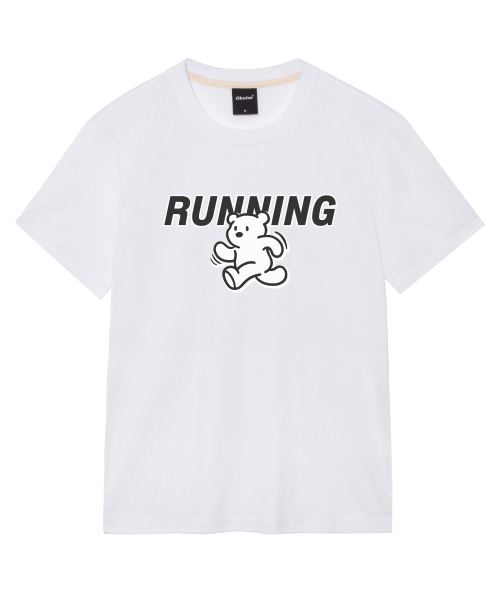 OKSTAR(オクスター)の「ランニングクマの半袖(Tシャツ/カットソー・レディース・グレー/ネイビー/ダークブルー/ブラック/ダークグレー/クリーム/ライトベージュ/ライトグレー/ホワイト/ダークグリーン/カーキ・SMALL/MEDIUM/LARGE/X-LARGE/2XL/3XL/4XL)」の16枚目の写真