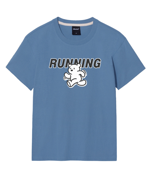 OKSTAR(オクスター)の「ランニングクマの半袖(Tシャツ/カットソー・レディース・グレー/ネイビー/ダークブルー/ブラック/ダークグレー/クリーム/ライトベージュ/ライトグレー/ホワイト/ダークグリーン/カーキ・SMALL/MEDIUM/LARGE/X-LARGE/2XL/3XL/4XL)」の18枚目の写真