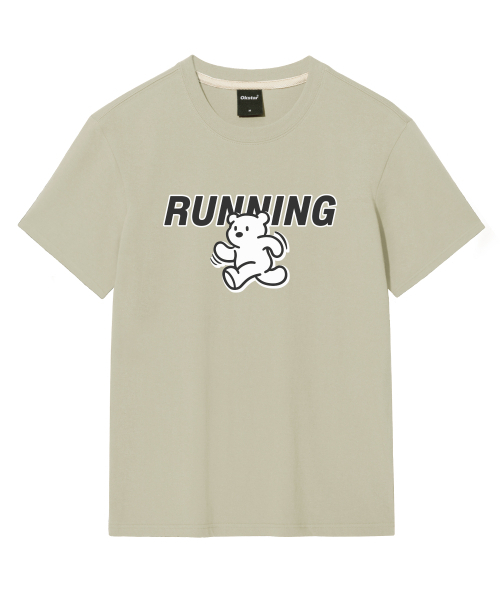 OKSTAR(オクスター)の「ランニングクマの半袖(Tシャツ/カットソー・レディース・グレー/ネイビー/ダークブルー/ブラック/ダークグレー/クリーム/ライトベージュ/ライトグレー/ホワイト/ダークグリーン/カーキ・SMALL/MEDIUM/LARGE/X-LARGE/2XL/3XL/4XL)」の21枚目の写真