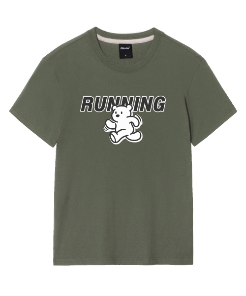 OKSTAR(オクスター)の「ランニングクマの半袖(Tシャツ/カットソー・レディース・グレー/ネイビー/ダークブルー/ブラック/ダークグレー/クリーム/ライトベージュ/ライトグレー/ホワイト/ダークグリーン/カーキ・SMALL/MEDIUM/LARGE/X-LARGE/2XL/3XL/4XL)」の22枚目の写真