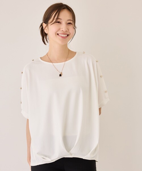 Jayro(ジャイロ)の「金釦裾タックプルオーバー(Tシャツ/カットソー・レディース・グリーン/ブルー/ホワイト/ブラック・M)」の12枚目の写真