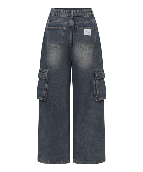 COIRIS(コイリス)の「ラウトカーゴワイドデニムパンツ(デニムパンツ・レディース・ダークブルー・SMALL/MEDIUM)」の5枚目の写真