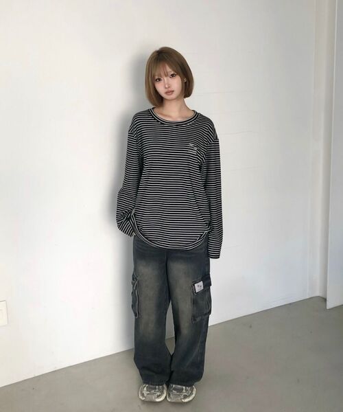 COIRIS(コイリス)の「ラウトカーゴワイドデニムパンツ(デニムパンツ・レディース・ダークブルー・SMALL/MEDIUM)」の13枚目の写真