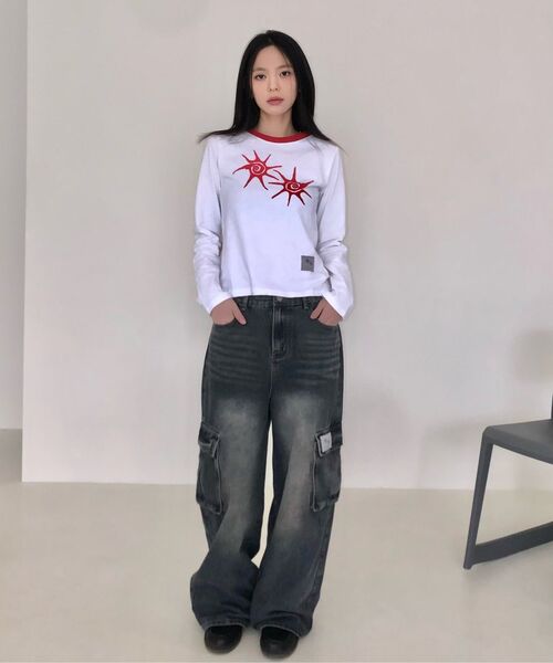 COIRIS(コイリス)の「ラウトカーゴワイドデニムパンツ(デニムパンツ・レディース・ダークブルー・SMALL/MEDIUM)」の22枚目の写真