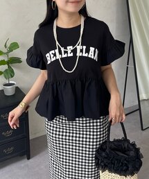 prose verse | 袖フリルロゴペプラムTシャツ(Tシャツ/カットソー)