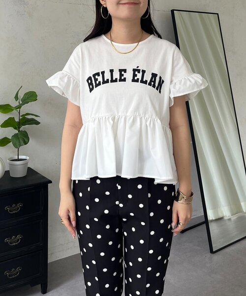 prose verse(プロズヴェール)の「袖フリルロゴペプラムTシャツ(Tシャツ/カットソー・レディース・ブラック/オフホワイト・MEDIUM/LARGE)」の15枚目の写真