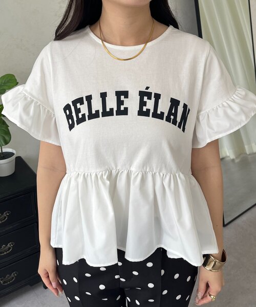 prose verse(プロズヴェール)の「袖フリルロゴペプラムTシャツ(Tシャツ/カットソー・レディース・ブラック/オフホワイト・MEDIUM/LARGE)」の18枚目の写真