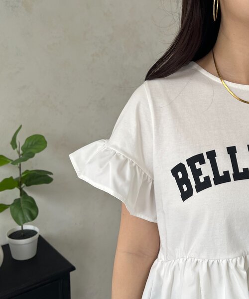 prose verse(プロズヴェール)の「袖フリルロゴペプラムTシャツ(Tシャツ/カットソー・レディース・ブラック/オフホワイト・MEDIUM/LARGE)」の19枚目の写真