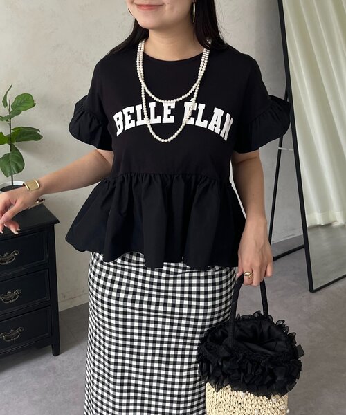 prose verse(プロズヴェール)の「袖フリルロゴペプラムTシャツ(Tシャツ/カットソー・レディース・ブラック/オフホワイト・MEDIUM/LARGE)」の22枚目の写真