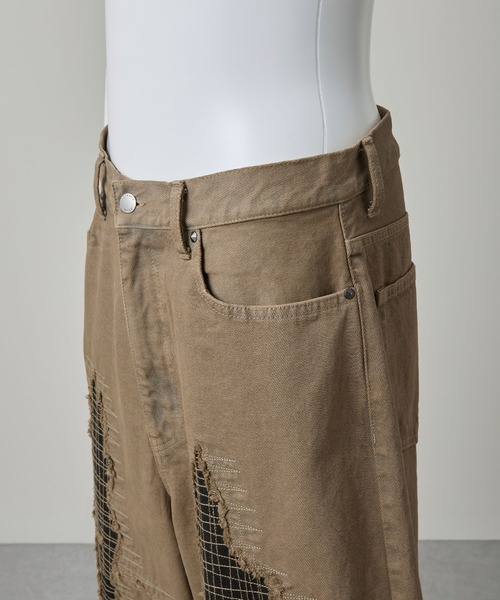 GRANCY(グランシー)の「【GRANCY】Stitch Patch Half Denim Pants / ステッチパッチハーフデニムパンツ(デニムパンツ・メンズ・ベージュ/ブラック・L/M/S)」の5枚目の写真