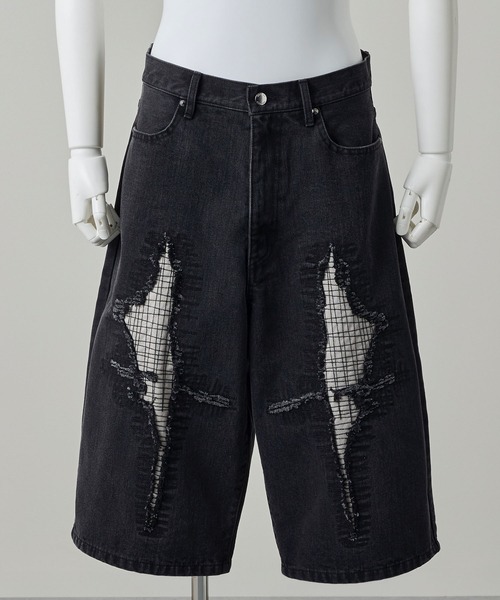 GRANCY(グランシー)の「【GRANCY】Stitch Patch Half Denim Pants / ステッチパッチハーフデニムパンツ(デニムパンツ・メンズ・ベージュ/ブラック・L/M/S)」の8枚目の写真