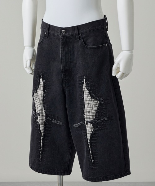 GRANCY(グランシー)の「【GRANCY】Stitch Patch Half Denim Pants / ステッチパッチハーフデニムパンツ(デニムパンツ・メンズ・ベージュ/ブラック・L/M/S)」の9枚目の写真