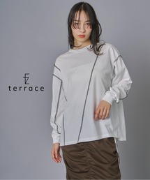 配色ステッチロングスリーブTシャツ