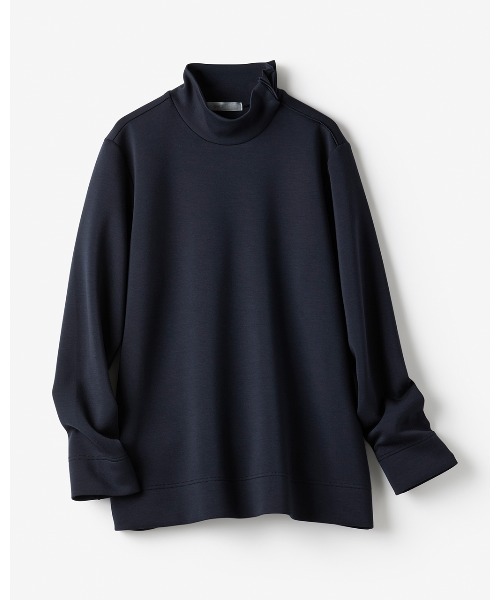 DoCLASSE( ドゥクラッセ)の「シルキーダンボール・異素材ハイネック(Tシャツ/カットソー・レディース・ブルー/トップグレー/ライトベージュ/グレー/ダークネイビー・LL/3L/L/M/S/XL/XXL)」の19枚目の写真