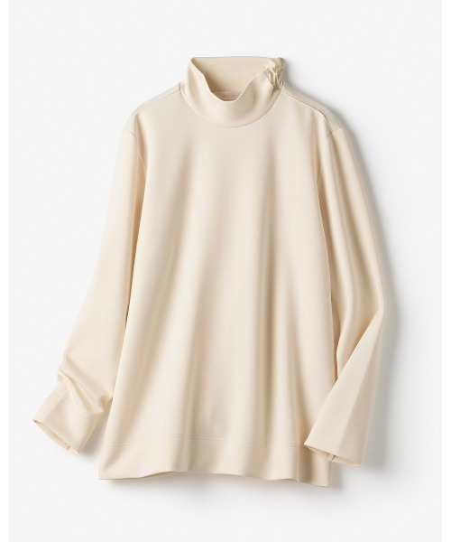 DoCLASSE( ドゥクラッセ)の「シルキーダンボール・異素材ハイネック(Tシャツ/カットソー・レディース・ブルー/トップグレー/ライトベージュ/グレー/ダークネイビー・LL/3L/L/M/S/XL/XXL)」の16枚目の写真