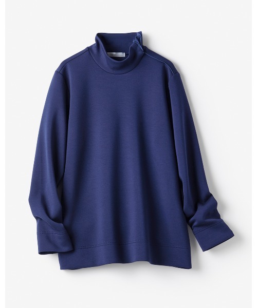 DoCLASSE( ドゥクラッセ)の「シルキーダンボール・異素材ハイネック(Tシャツ/カットソー・レディース・ブルー/トップグレー/ライトベージュ/グレー/ダークネイビー・LL/3L/L/M/S/XL/XXL)」の18枚目の写真