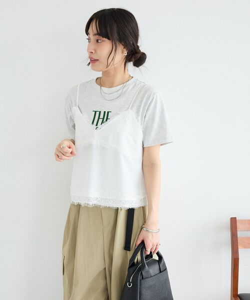 CRAFT STANDARD BOUTIQUE(クラフトスタンダードブティック)の「レイヤーレースキャミ(キャミソール・レディース・ブルー/オフホワイト・FREE)」の20枚目の写真
