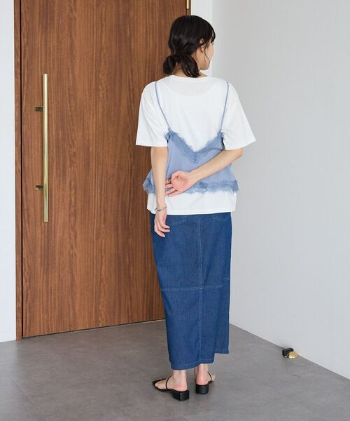 CRAFT STANDARD BOUTIQUE(クラフトスタンダードブティック)の「レイヤーレースキャミ(キャミソール・レディース・ブルー/オフホワイト・FREE)」の3枚目の写真