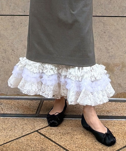 JENNE(ジェンヌ)の「ホイップレーススカート(スカート・レディース・グレー/ブラック・MEDIUM/SMALL/LARGE)」の9枚目の写真