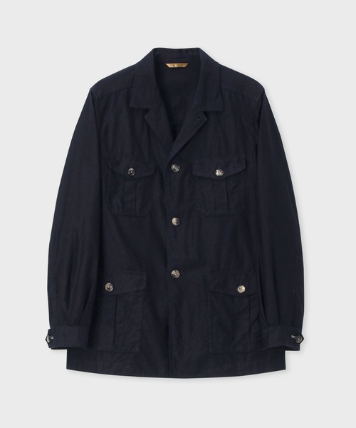 Paul Smith(ポールスミス)の「ライトモールスキン 4ポケットジャケット / 153620 24064D(ブルゾン・メンズ・ネイビー/ダークブラウン・MEDIUM/LARGE)」の1枚目の写真