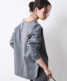 CHIC STYLE | バックジップクルーネックカットソー<大きいサイズ有>シックスタイル(Tシャツ/カットソー)