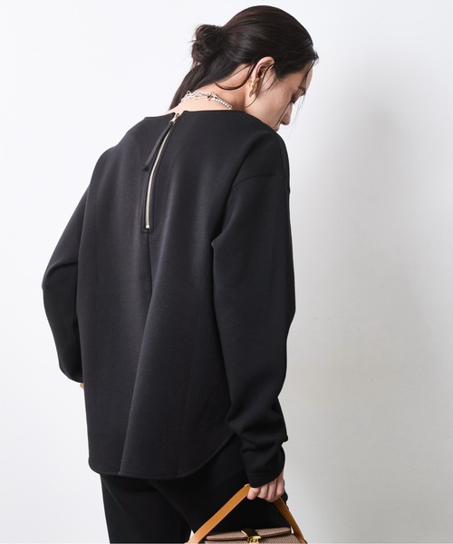 CHIC STYLE(シックスタイル)の「バックジップクルーネックカットソー<大きいサイズ有>シックスタイル(Tシャツ/カットソー・レディース・ブラック/グレー・5L/4L/3L/LL/L/M)」の12枚目の写真