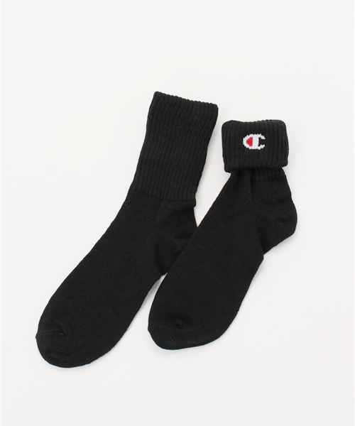Champion（チャンピオン）の「【Champion】ノンパイル2P折り返し（ソックス/靴下・レディース・ブラック・ﾌﾘ-）」の2枚目の写真
