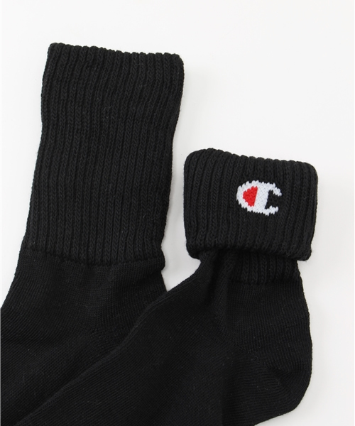 Champion（チャンピオン）の「【Champion】ノンパイル2P折り返し（ソックス/靴下・レディース・ブラック・ﾌﾘ-）」の4枚目の写真
