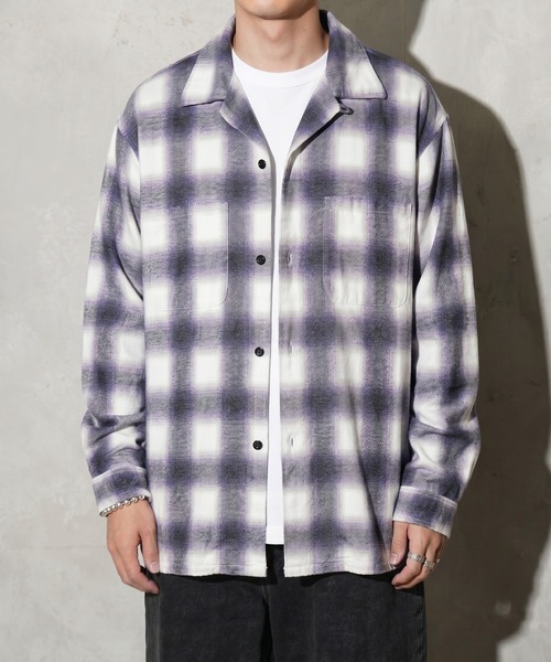 TOWNCRAFT(タウンクラフト)の「TOWNCRAFT / タウンクラフト PRINTED COTTON NEL OMBRE CHECK SHIRT プリンテッド コットンネル オンブレチェック シャツ(シャツ/ブラウス・メンズ・ホワイト/グレー/パープル・MEDIUM/LARGE/X-LARGE)」の9枚目の写真