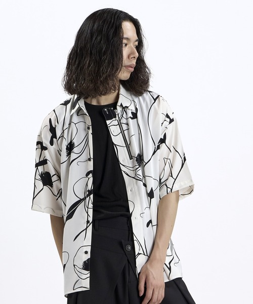 NO ID.(ノーアイディ)の「【NO ID.】Half ZIP Big Shirt / ハーフジップ ビッグ シャツ(シャツ/ブラウス・メンズ・ホワイト/ブラック・ONE SIZE)」の7枚目の写真