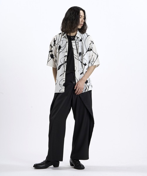 NO ID.(ノーアイディ)の「【NO ID.】Half ZIP Big Shirt / ハーフジップ ビッグ シャツ(シャツ/ブラウス・メンズ・ホワイト/ブラック・ONE SIZE)」の10枚目の写真