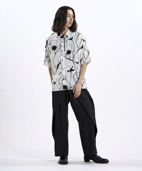 NO ID.(ノーアイディ)の「【NO ID.】Half ZIP Big Shirt / ハーフジップ ビッグ シャツ(シャツ/ブラウス・メンズ・ホワイト/ブラック・ONE SIZE)」の11枚目の写真