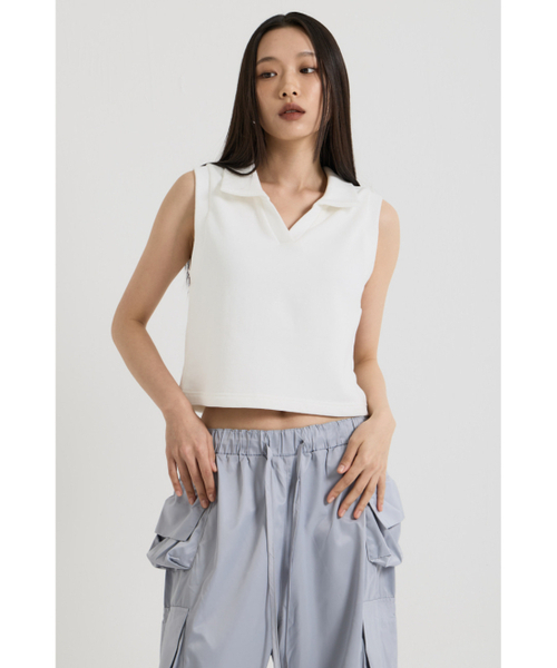 VADEFY(ヴァデファイ)の「スリーブレスカラー ベスト, ホワイト(Tシャツ/カットソー・レディース・その他・ONE SIZE)」の6枚目の写真