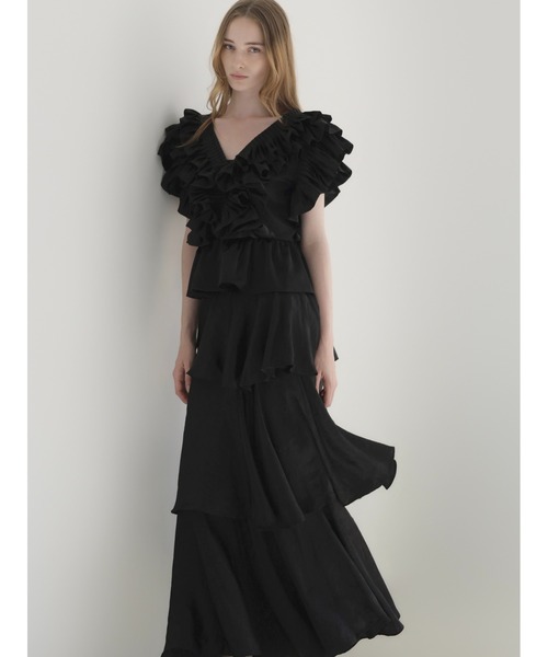 AMOMMA(アモマ)の「SATIN RAFFLE FRILL TOPS(シャツ/ブラウス・レディース・アイボリー/ブラック/ピンク・FREE)」の18枚目の写真