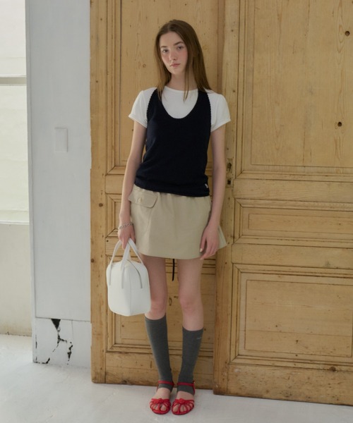 GIUNON(ジウノン)の「fluffy pocket skirt pants / フラッフィーポケットスカートパンツ(スカート・レディース・ベージュ/ブラック/ネイビー・FREE)」の7枚目の写真