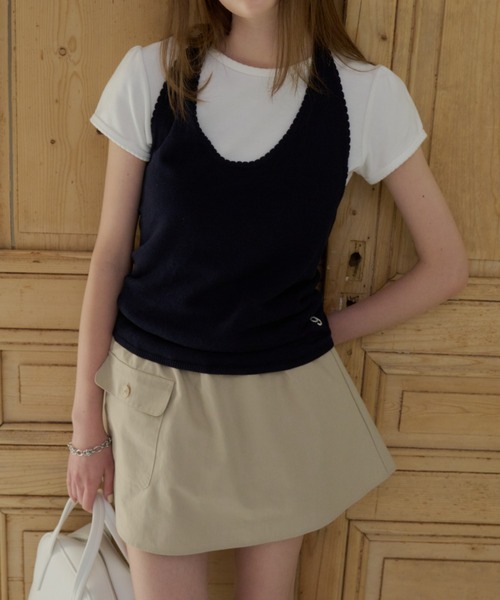 GIUNON(ジウノン)の「fluffy pocket skirt pants / フラッフィーポケットスカートパンツ(スカート・レディース・ベージュ/ブラック/ネイビー・FREE)」の9枚目の写真