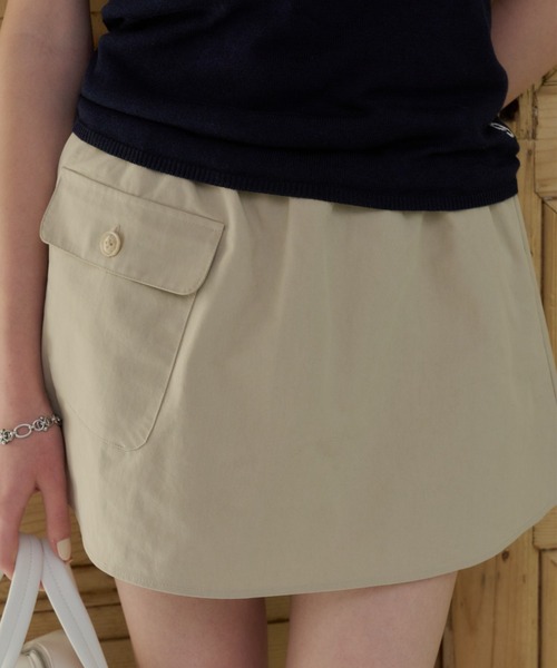 GIUNON(ジウノン)の「fluffy pocket skirt pants / フラッフィーポケットスカートパンツ(スカート・レディース・ベージュ/ブラック/ネイビー・FREE)」の12枚目の写真