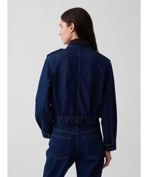 GAP(ギャップ)の「コーデュロイ襟 リラックスフィット デニムジャケット(デニムジャケット・レディース・インディゴブルー・S/M/L/XXS/XS)」の3枚目の写真