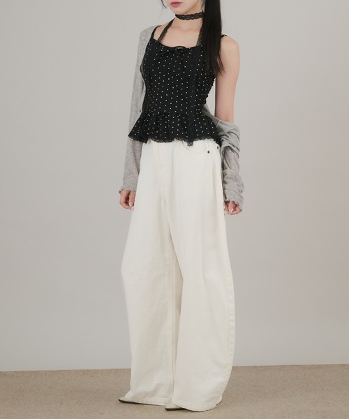 apres jour mignon(アプレジュールミニョン)の「【apresjour mignon×ARIAZ】カップ付きドットキャミ(キャミソール・レディース・ブラック/オフホワイト/グレー/ブラウン系その他・ONESIZE)」の10枚目の写真