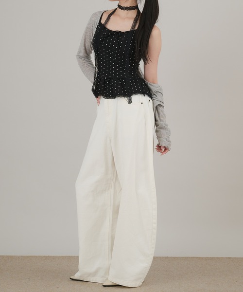 apres jour mignon(アプレジュールミニョン)の「【apresjour mignon×ARIAZ】カップ付きドットキャミ(キャミソール・レディース・ブラック/オフホワイト/グレー/ブラウン系その他・ONESIZE)」の11枚目の写真