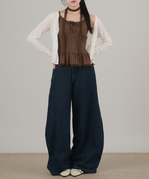 apres jour mignon(アプレジュールミニョン)の「【apresjour mignon×ARIAZ】カップ付きドットキャミ(キャミソール・レディース・ブラック/オフホワイト/グレー/ブラウン系その他・ONESIZE)」の19枚目の写真