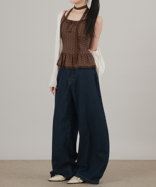 apres jour mignon(アプレジュールミニョン)の「【apresjour mignon×ARIAZ】カップ付きドットキャミ(キャミソール・レディース・ブラック/オフホワイト/グレー/ブラウン系その他・ONESIZE)」の20枚目の写真