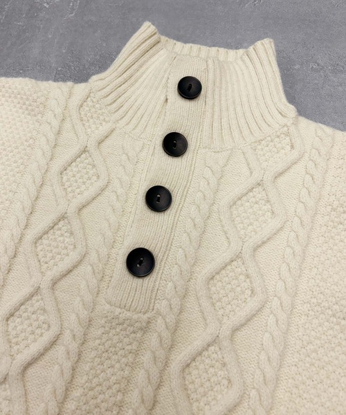 ELFRANK(エルフランク)の「【2026AW】【M~Lサイズ展開】ハイネックケーブル編みニット(ニット/セーター・レディース・ブラック/グレー/アイボリー・L/M)」の10枚目の写真
