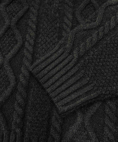 ELFRANK(エルフランク)の「【2026AW】【M~Lサイズ展開】ハイネックケーブル編みニット(ニット/セーター・レディース・ブラック/グレー/アイボリー・L/M)」の13枚目の写真