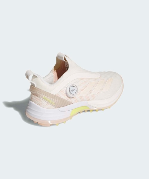 adidas（アディダス）の「ウィメンズ アディゼロ ゼッドジー 25 ボア【adidas Golf/アディダスゴルフ】（スニーカー・レディース・ホワイト×イエロー・22.5cm/23.5cm/24.5cm/25.5cm/23.0cm/24.0cm/25.0cm/26.0cm/22.0cm）」の5枚目の写真