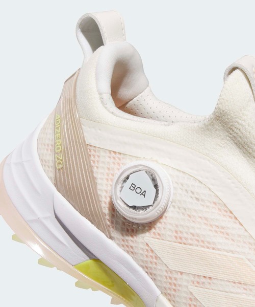 adidas（アディダス）の「ウィメンズ アディゼロ ゼッドジー 25 ボア【adidas Golf/アディダスゴルフ】（スニーカー・レディース・ホワイト×イエロー・22.5cm/23.5cm/24.5cm/25.5cm/23.0cm/24.0cm/25.0cm/26.0cm/22.0cm）」の7枚目の写真