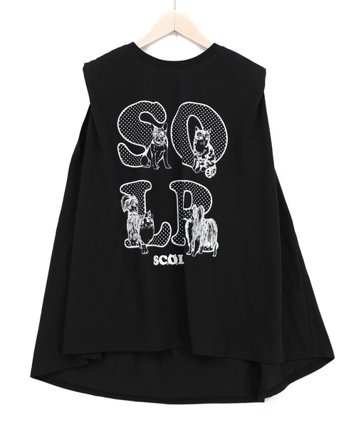 ScoLar(スカラー)の「162751:ドットスカラーわんにゃん柄 接触冷感タンクトップ(Tシャツ/カットソー・レディース・ブラウン/パープル/ブラック・M)」の18枚目の写真