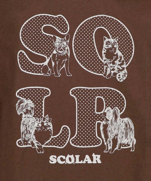 ScoLar(スカラー)の「162751:ドットスカラーわんにゃん柄 接触冷感タンクトップ(Tシャツ/カットソー・レディース・ブラウン/パープル/ブラック・M)」の10枚目の写真