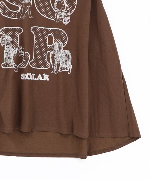 ScoLar(スカラー)の「162751:ドットスカラーわんにゃん柄 接触冷感タンクトップ(Tシャツ/カットソー・レディース・ブラウン/パープル/ブラック・M)」の5枚目の写真